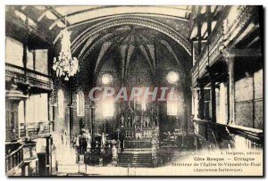 Old Postcard Urrugne Interior of The Church St Vincent De Paul