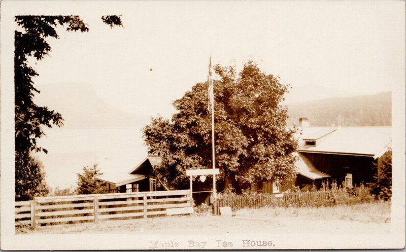 Maple Bay Tea House BC Vancouver Island Unused RPPC Postcard E70