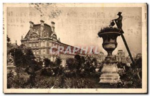 Old Postcard Paris Le Pavillon de Marsan in the Tuileries Gardens