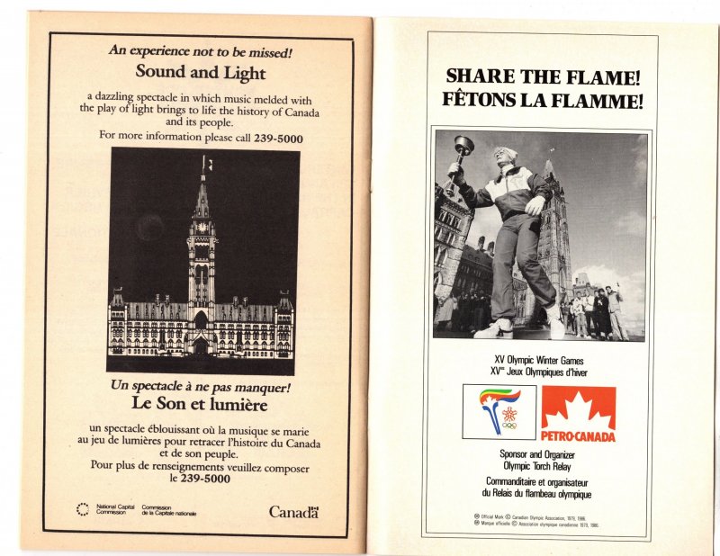 Canada Day 1986 Ottawa Program, Pepsi, Molson, Brick, Petro Canada Ads, Map