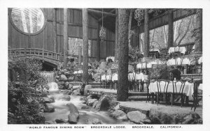 RPPC BROOKDALE LODGE Dining Room Santa Cruz Co. c1930s Vintage Photo Postcard
