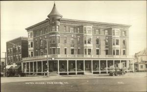 Fair Haven VT Hotel Allen Street Cars c1920 Real Photo Postcard