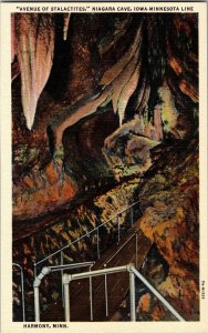 Avenue of Stalactites Niagara Cave Harmony MN Vintage Linen Postcard H36