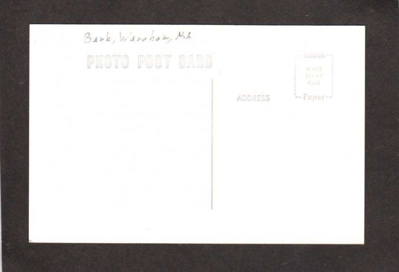 MA Bank Wareham Massachusetts Real Photo RPPC Postcard