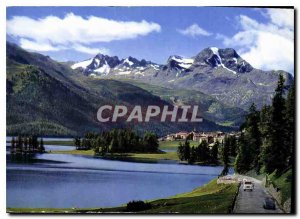 Postcard Modern Oberengadin Silvaplana mit Piz La Margna