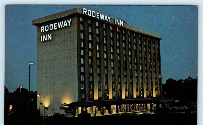 CHICAGO, Illinois IL ~ Night CHICAGO O'HARE AIRPORT RODEWAY INN Motel Postcard