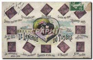 Old Postcard Fantasy language Sower stamps