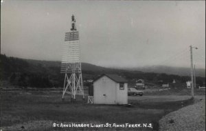 St. Anns Ferry Nova Scotia Harbor Lighthouse Real Photo Postcard