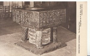 Hampshire Postcard - Winchester Cathedral - The Norman Font - Ref 1534A