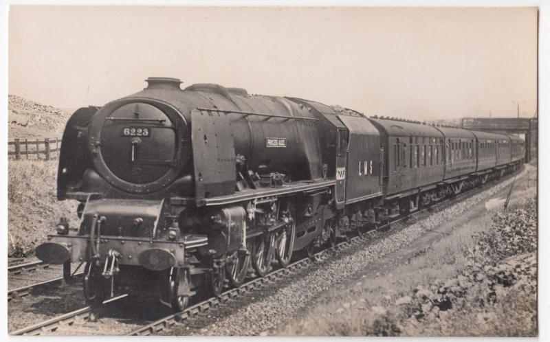 Railway; Up 'Royal Scot' Nr Thrimby, Headed By 'Princess Alice' No 6223 RP PPC  
