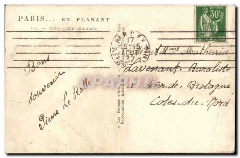 Paris Old Postcard Notre Dame