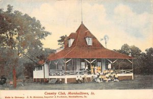 MARSHALLTOWN, Iowa IA ~ COUNTRY CLUB~Members On Porch  MARSHALL CO 1908 Postcard