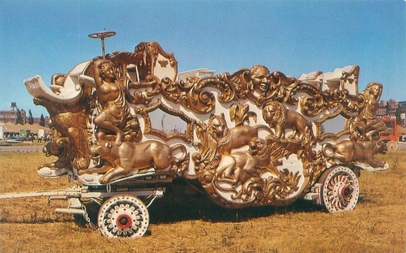 Baraboo Wisconsin Circus World Museum Parade Wagon with Carvings Chrome Postcard