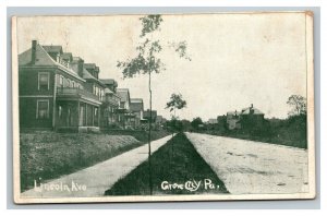 Vintage 1909 Photo Postcard Residences Lincoln Ave Grove City Pennsylvania