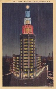 New York Buffalo Electric Building At Night