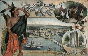 Jamestown Virginia 1907 Exposition American Indian Vintage Postcard