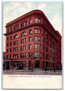 c1905 The Deseret News Building Dirt Road Entrance Salt Lake City Utah Postcard