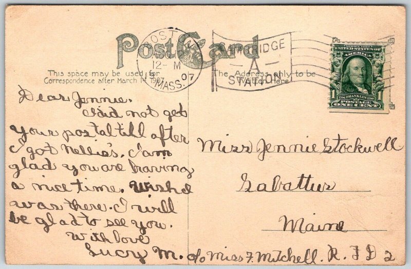 Cambridge Massachusetts 1907 Postcard City Hall