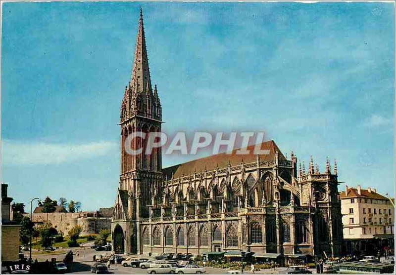 Postcard Moderne Caen Church St Pierre
