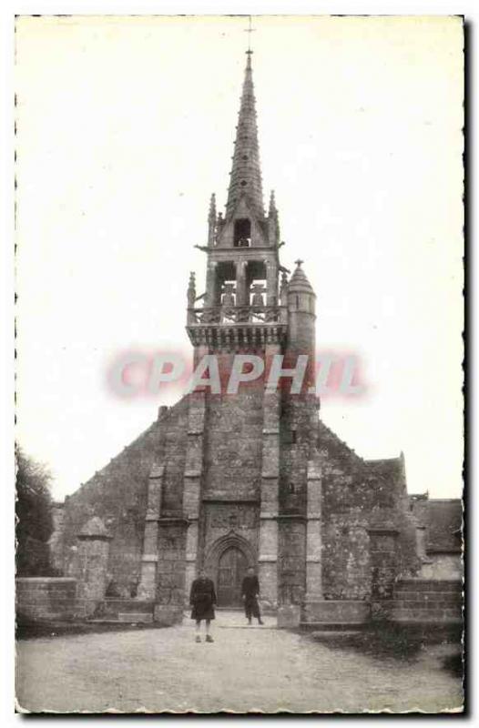 Old Postcard Plounevez Moedec C N Facade of the Church