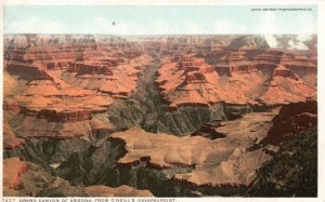 Vintage Postcard 1920's Grand Canyon of Arizona Park from O'neill's Point Cliff