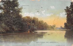 SPRINGFIELD OHIO VIEW IN SNYDER PARK ROTOGRAPH POSTCARD 1910 PSTMK