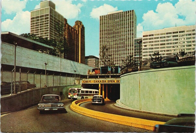 Detroit Windsor Tunnel MI Michigan to ON Ontario Unused Larry Witt Postcard C1