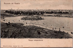 Argentina Recuerdo del Rosario Parque Independencia Vintage Postcard C209