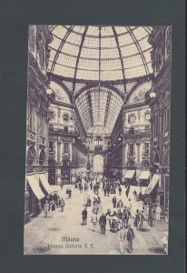 Post Card Ca 1909 Milan Italy Antique Photoview Interior Of The Famous Galleria