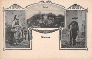 Montabaur Rhineland-Palatinate Germany man woman and house antique pc ZC548749