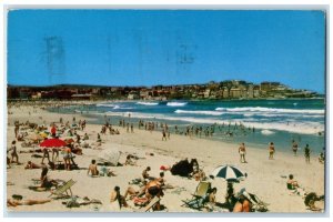 1958 Scene at the Bondi Beach Near Sydney Australia Vintage Posted Postcard