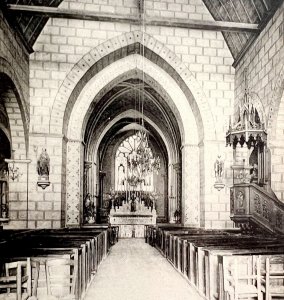 Church Chapel Interior View Cellettes France 1910s Postcard PCBG12A