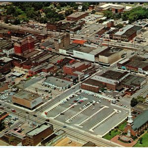 c1960s Gastonia, Gaston Coutny, NC Downtown Birds Eye Store Shops Chrome PC A300