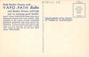 Advertising Post Card Vapo Path Baths, Medical Unused