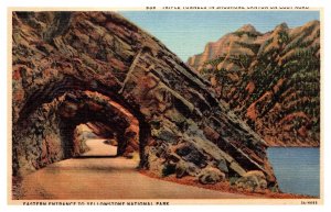 Postcard Yellowstone Tripple Tunnels Shoshone Canyon Cody Road Eastern Entrance