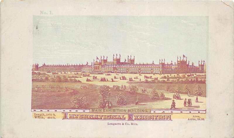 Centennial International Exhibition 1876 Victorian Trade Card Main Building