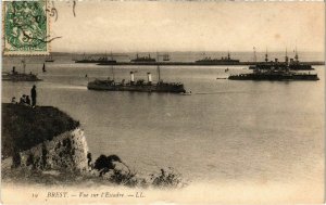 CPA Brest- vue sur l'Escadre FRANCE (1025699)