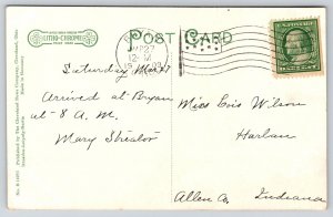 Bryan Ohio~Williams County Courthouse St View~Tower~Romanesque~1909 Postcard