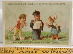 Ordway's Jewelry Marble Clocks Silverware Fine Watches Children Outside F38