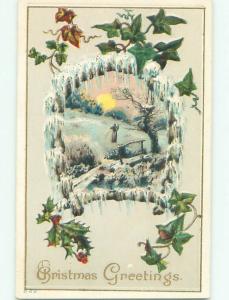 Divided-Back CHRISTMAS SCENE Great Postcard W9741