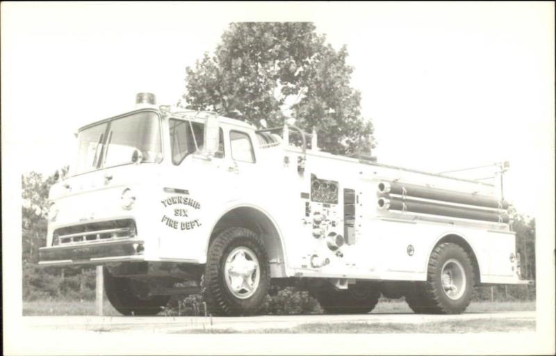 New Bern NC Area??? Township Six Fire Dept Engine c1950s-60s Photo Postcard