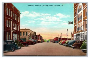 Vintage 1950 Postcard Antique Cars on Peterson Avenue Douglas Georgia