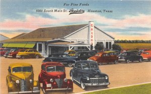 J38/ Houston Texas Postcard Linen Gaidos Rerstaurant Fine Food Autos 104