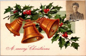 Merry Christmas With Gold Bells