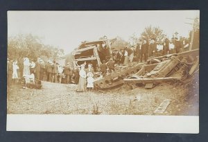 1907 Portland ME to Salem Falls Train Wreck Rare Real Picture Postcard RPPC