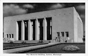 JACKSON, MS Mississippi      WAR MEMORIAL BUILDING       1943 B&W Postcard