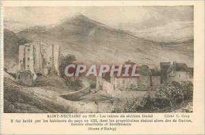 Postcard Old Saint Nectaire in 1830 the ruins of the feudal castle he was bur...