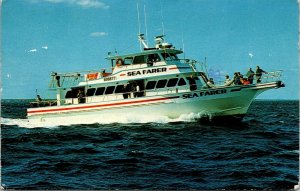 Vtg Hampton Harbor NH Smith & Gilmore's Fishing Boat Sea Farer 1980s Postcard