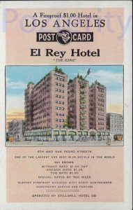 EL REY HOTEL A FIREPROOF 1.00 HOTEL LOS ANGELES CALIFORNIA