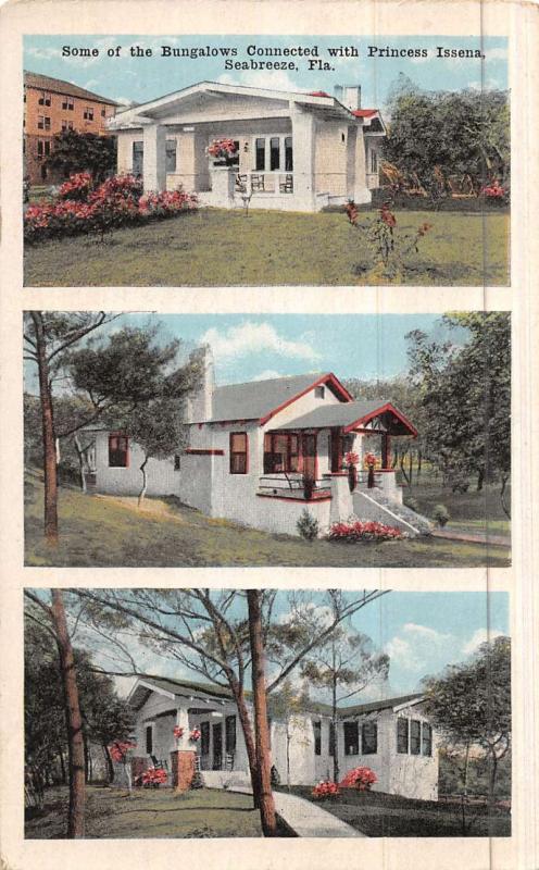 Seabreeze Florida Bungalow Princess Issena Multiview Antique Postcard K46010